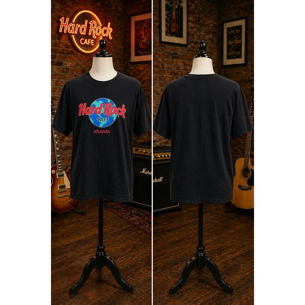 Vintage Hard Rock Cafe Atlanta Tee USA Made Graphic Large